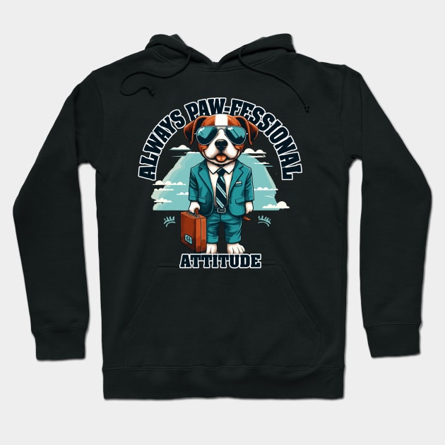 Always Paw-fessional Attitude - Funny Dog in Suit perfect for dog lovers Hoodie by diegotorres